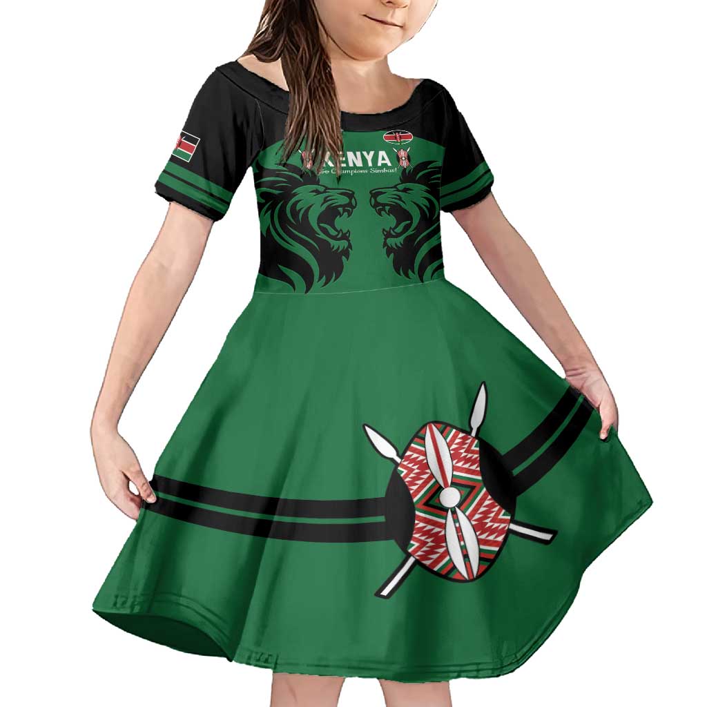 Custom Kenya Rugby Family Matching Summer Maxi Dress and Hawaiian Shirt 2024 Go Champions Simbas - Green - Wonder Print Shop