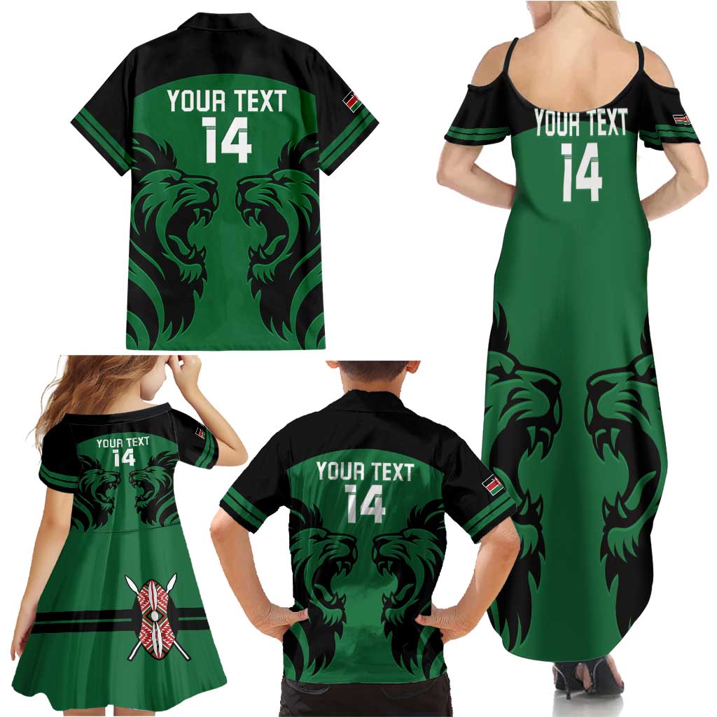 Custom Kenya Rugby Family Matching Summer Maxi Dress and Hawaiian Shirt 2024 Go Champions Simbas - Green - Wonder Print Shop