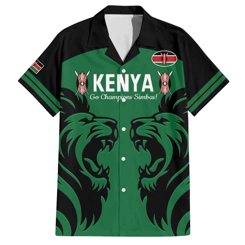 Custom Kenya Rugby Family Matching Summer Maxi Dress and Hawaiian Shirt 2024 Go Champions Simbas - Green - Wonder Print Shop
