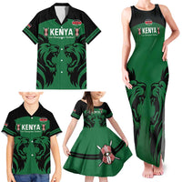 Custom Kenya Rugby Family Matching Tank Maxi Dress and Hawaiian Shirt 2024 Go Champions Simbas - Green - Wonder Print Shop