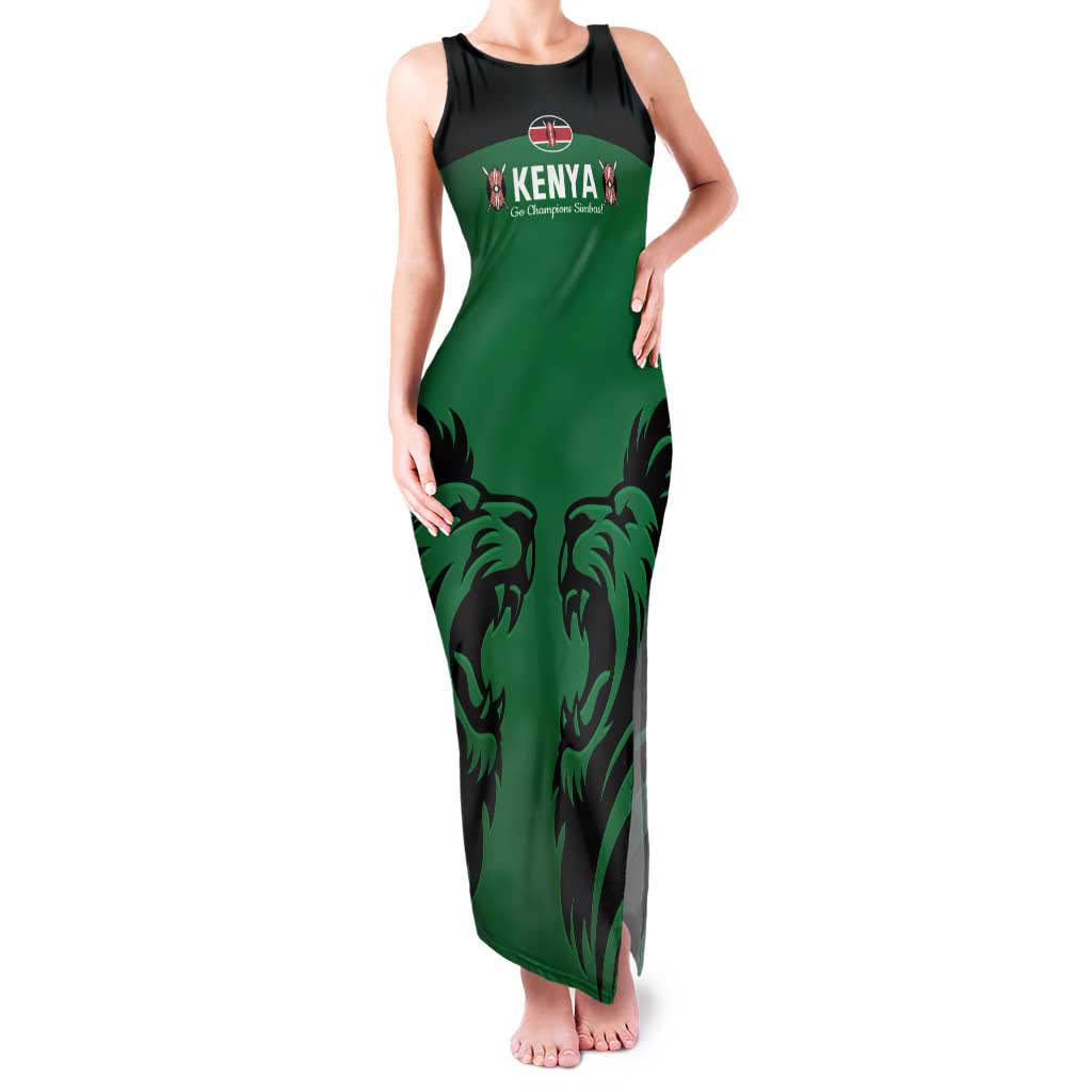 Custom Kenya Rugby Family Matching Tank Maxi Dress and Hawaiian Shirt 2024 Go Champions Simbas - Green - Wonder Print Shop