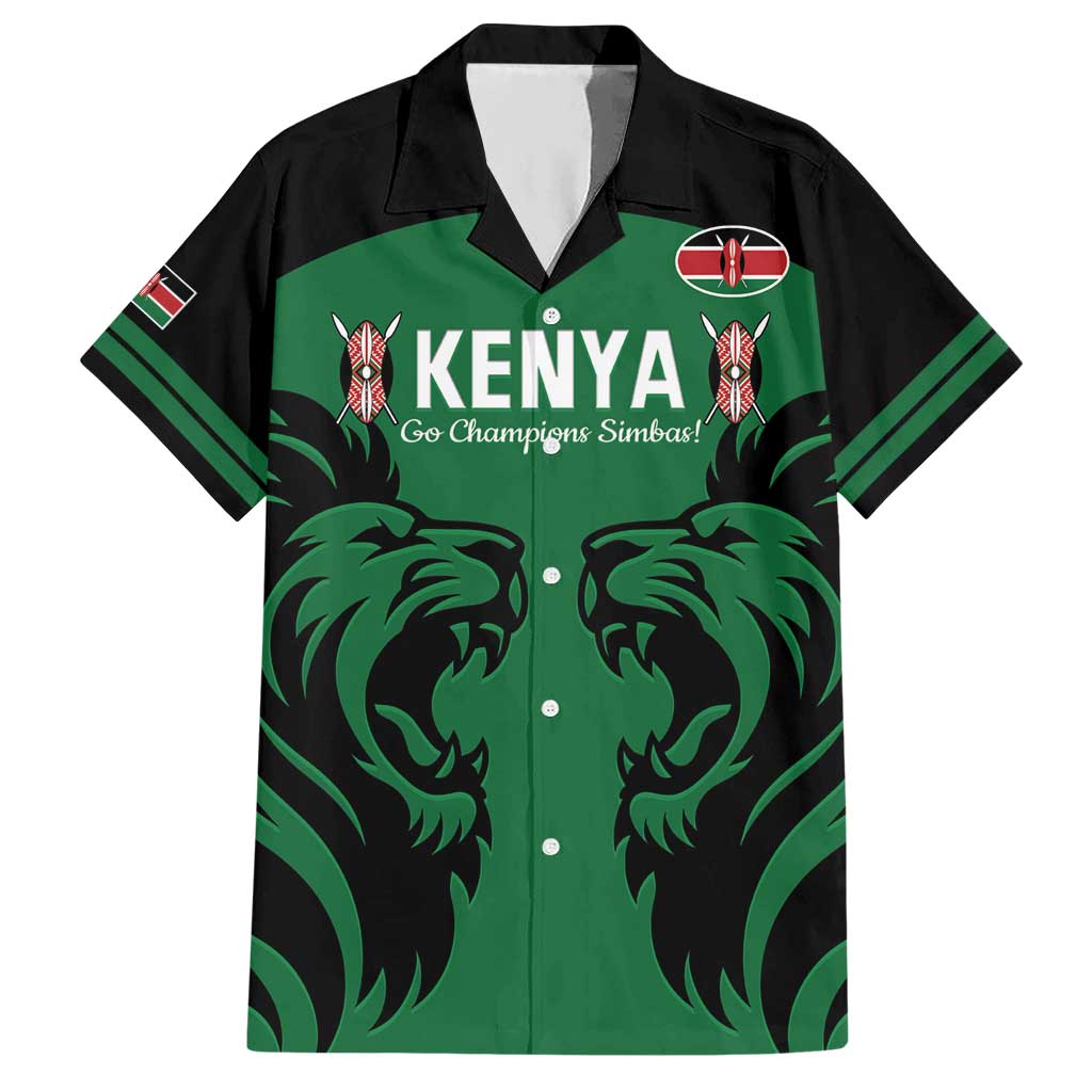 Custom Kenya Rugby Hawaiian Shirt 2024 Go Champions Simbas - Green - Wonder Print Shop