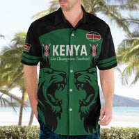 Custom Kenya Rugby Hawaiian Shirt 2024 Go Champions Simbas - Green - Wonder Print Shop