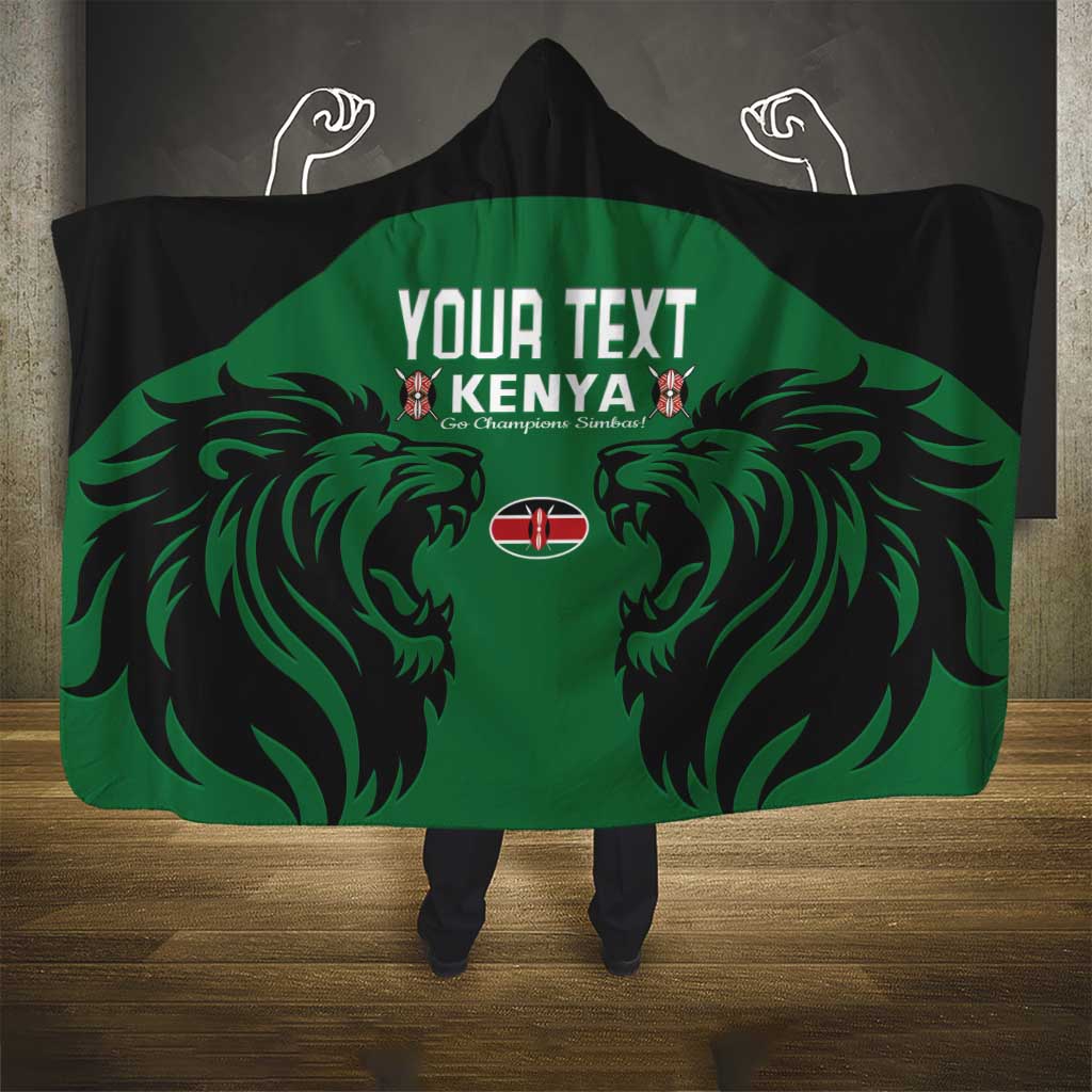Custom Kenya Rugby Hooded Blanket 2024 Go Champions Simbas - Green