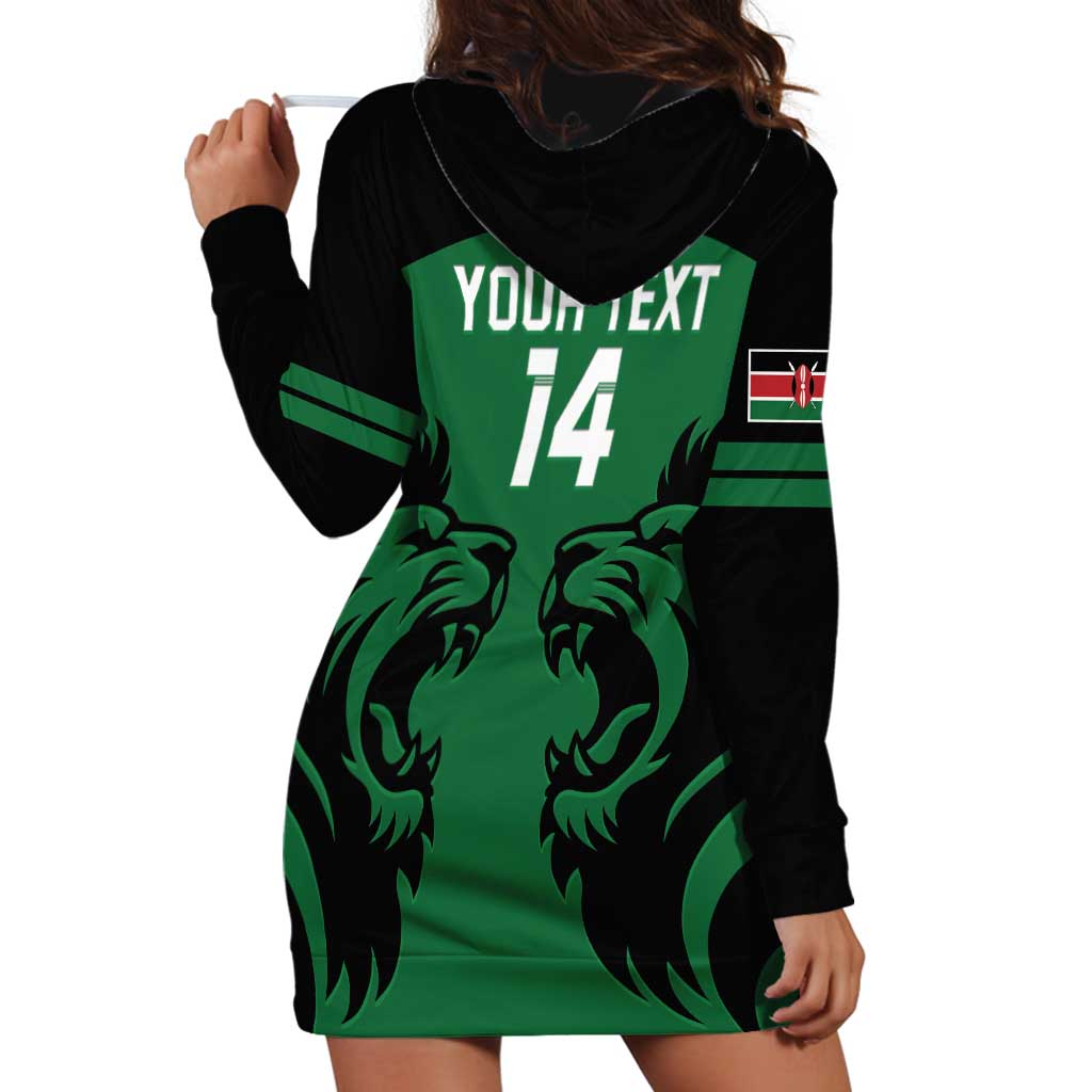 Custom Kenya Rugby Hoodie Dress 2024 Go Champions Simbas - Green - Wonder Print Shop