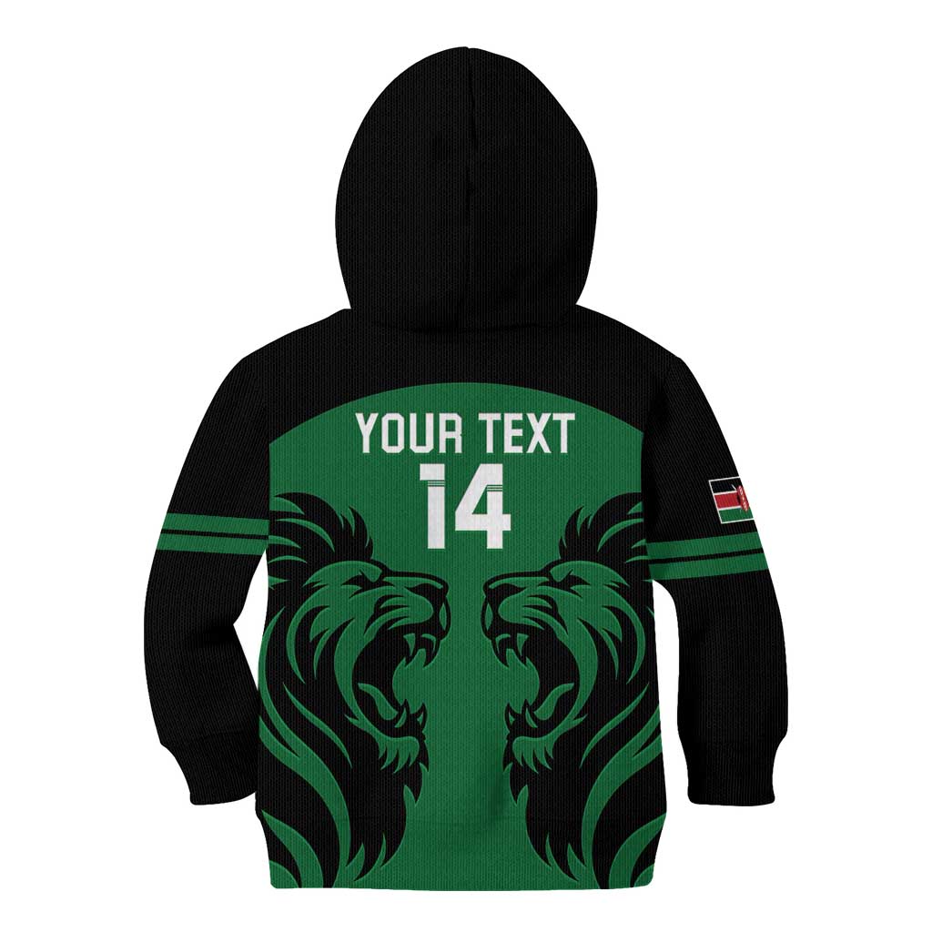 Custom Kenya Rugby Kid Hoodie 2024 Go Champions Simbas - Green - Wonder Print Shop