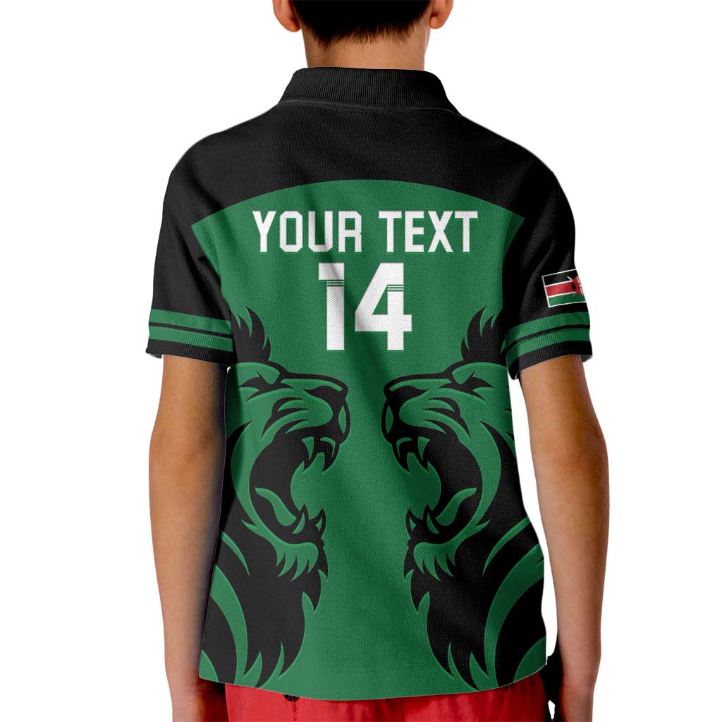 Custom Kenya Rugby Kid Polo Shirt 2024 Go Champions Simbas - Green - Wonder Print Shop