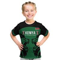Custom Kenya Rugby Kid T Shirt 2024 Go Champions Simbas - Green - Wonder Print Shop