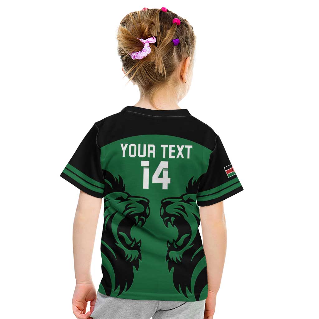 Custom Kenya Rugby Kid T Shirt 2024 Go Champions Simbas - Green - Wonder Print Shop