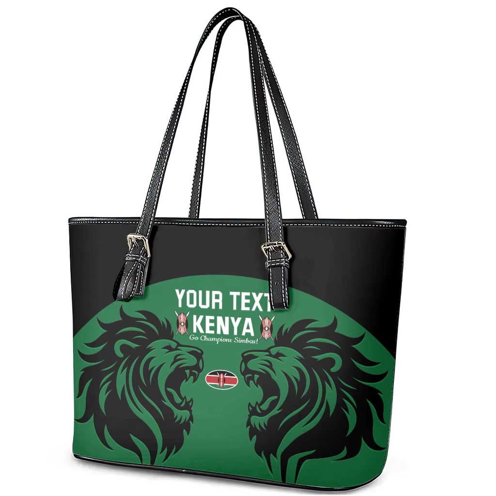 Custom Kenya Rugby Leather Tote Bag 2024 Go Champions Simbas - Green - Wonder Print Shop