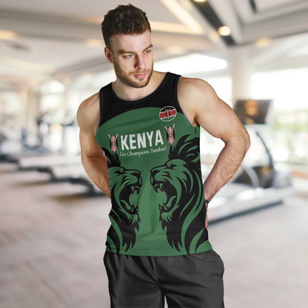 Custom Kenya Rugby Men Tank Top 2024 Go Champions Simbas - Green - Wonder Print Shop
