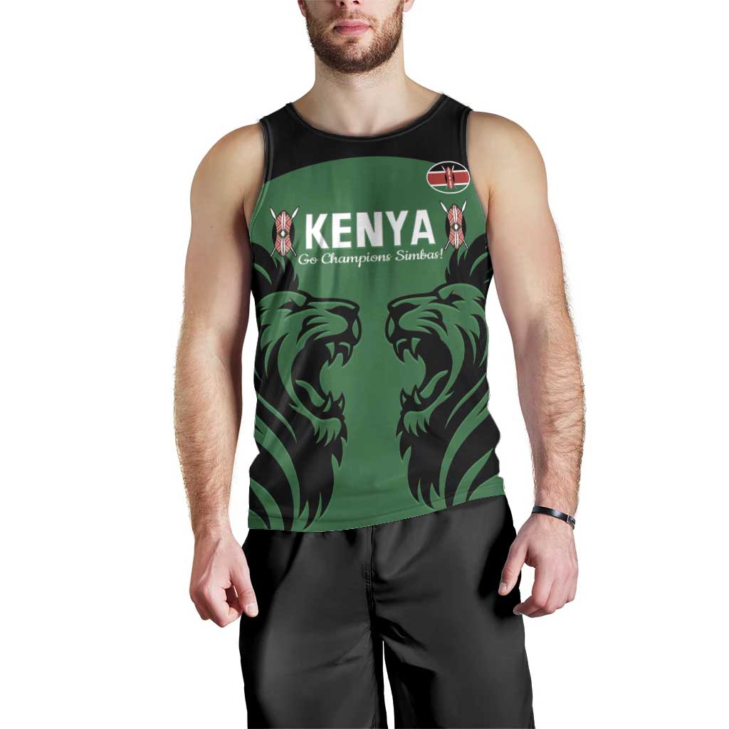 Custom Kenya Rugby Men Tank Top 2024 Go Champions Simbas - Green - Wonder Print Shop