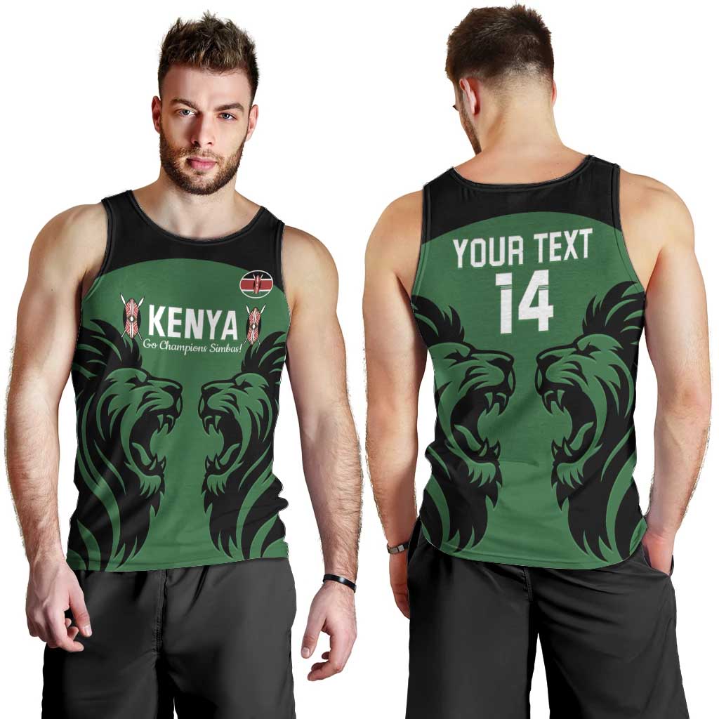 Custom Kenya Rugby Men Tank Top 2024 Go Champions Simbas - Green - Wonder Print Shop