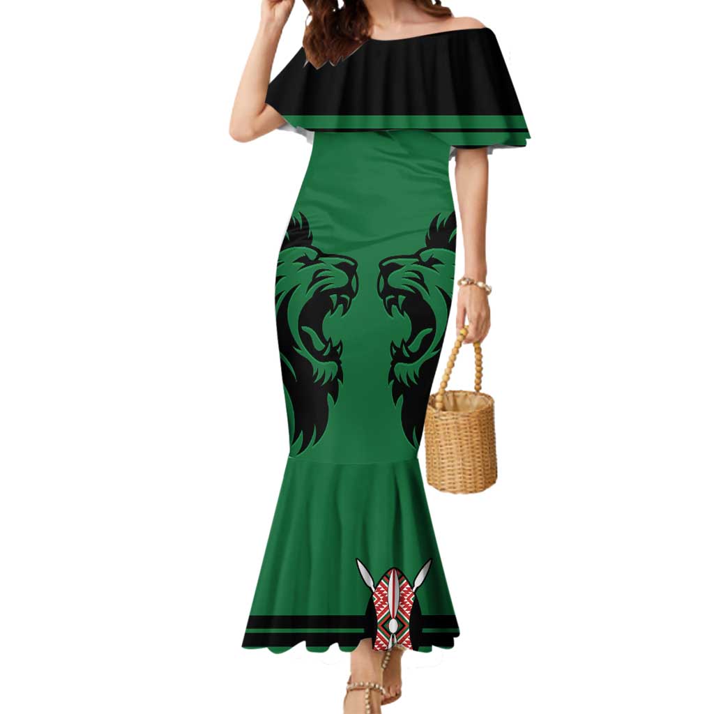 Custom Kenya Rugby Mermaid Dress 2024 Go Champions Simbas - Green - Wonder Print Shop