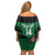 Custom Kenya Rugby Off Shoulder Short Dress 2024 Go Champions Simbas - Green - Wonder Print Shop