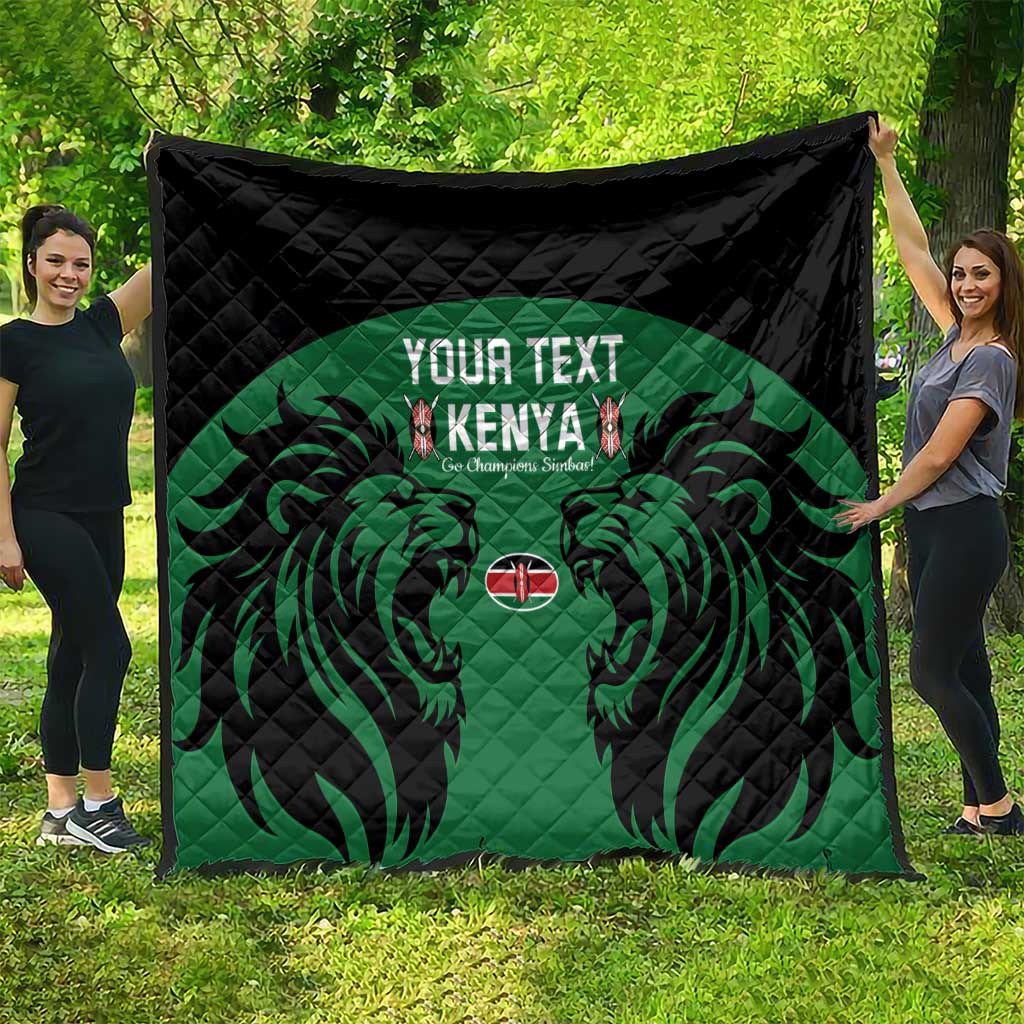 Custom Kenya Rugby Quilt 2024 Go Champions Simbas - Green - Wonder Print Shop