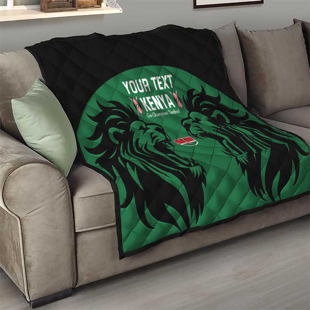 Custom Kenya Rugby Quilt 2024 Go Champions Simbas - Green - Wonder Print Shop