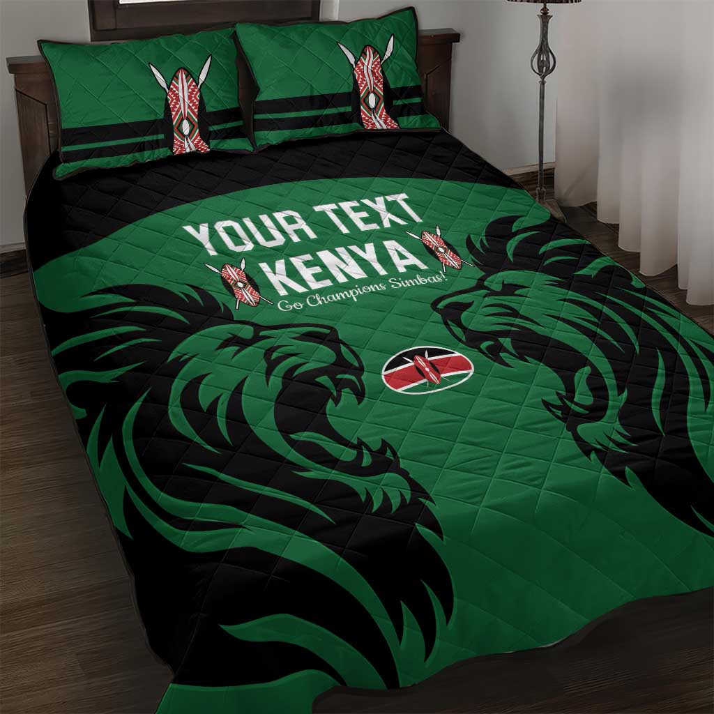 Custom Kenya Rugby Quilt Bed Set 2024 Go Champions Simbas - Green - Wonder Print Shop