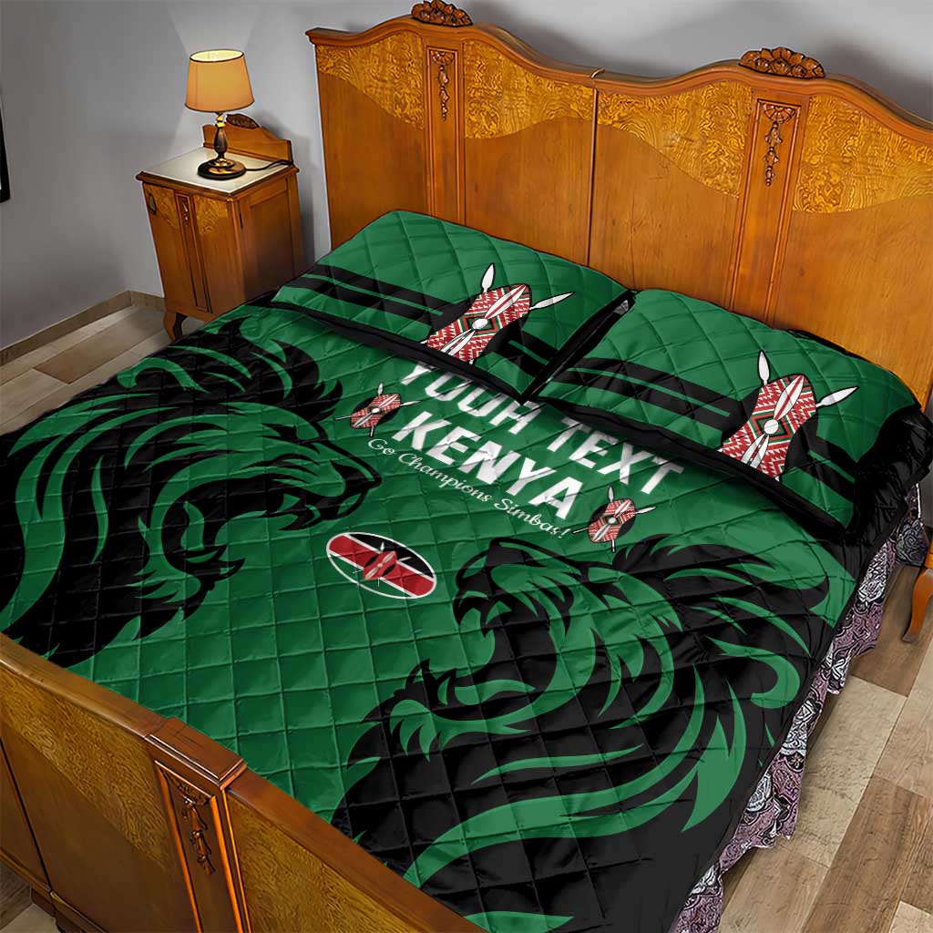 Custom Kenya Rugby Quilt Bed Set 2024 Go Champions Simbas - Green - Wonder Print Shop