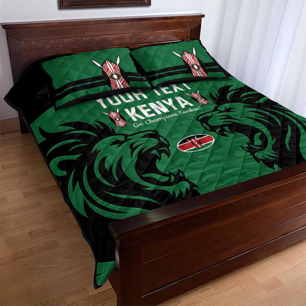 Custom Kenya Rugby Quilt Bed Set 2024 Go Champions Simbas - Green - Wonder Print Shop