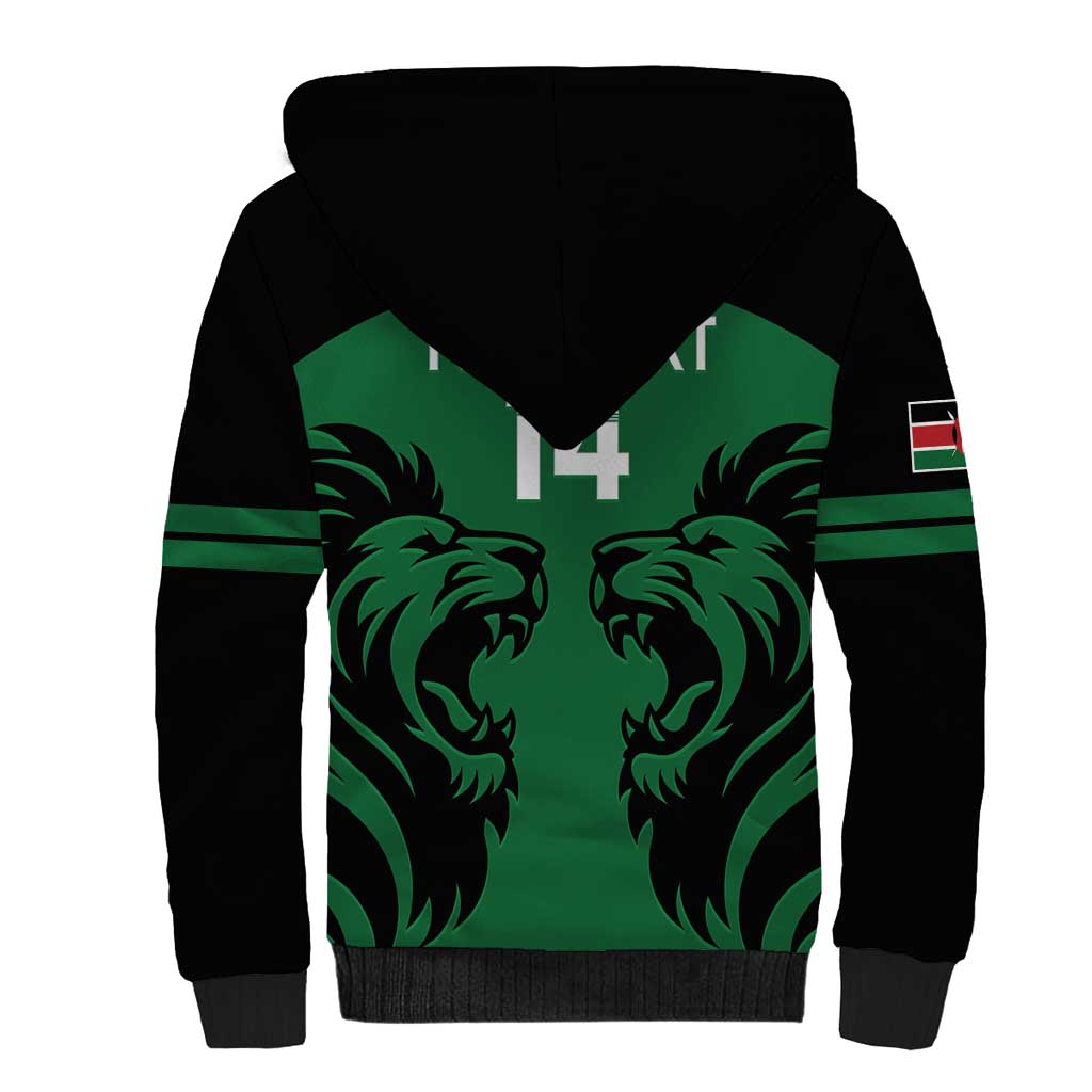 Custom Kenya Rugby Sherpa Hoodie 2024 Go Champions Simbas - Green - Wonder Print Shop