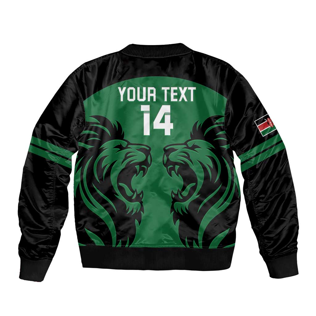 Custom Kenya Rugby Sleeve Zip Bomber Jacket 2024 Go Champions Simbas - Green - Wonder Print Shop
