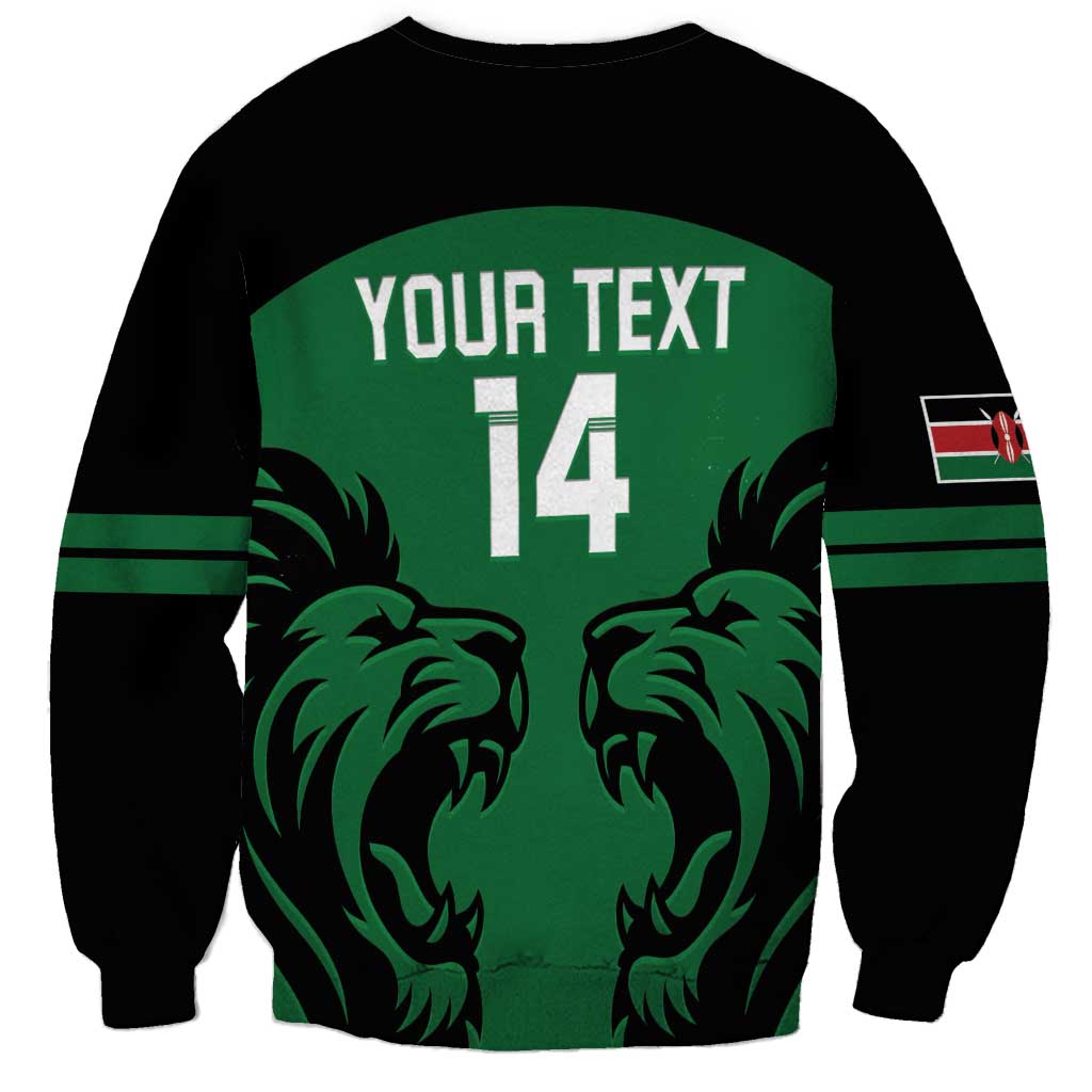 Custom Kenya Rugby Sweatshirt 2024 Go Champions Simbas - Green - Wonder Print Shop