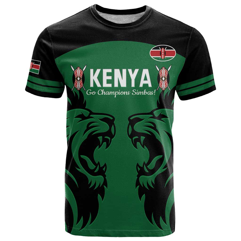 Custom Kenya Rugby T Shirt 2024 Go Champions Simbas - Green - Wonder Print Shop