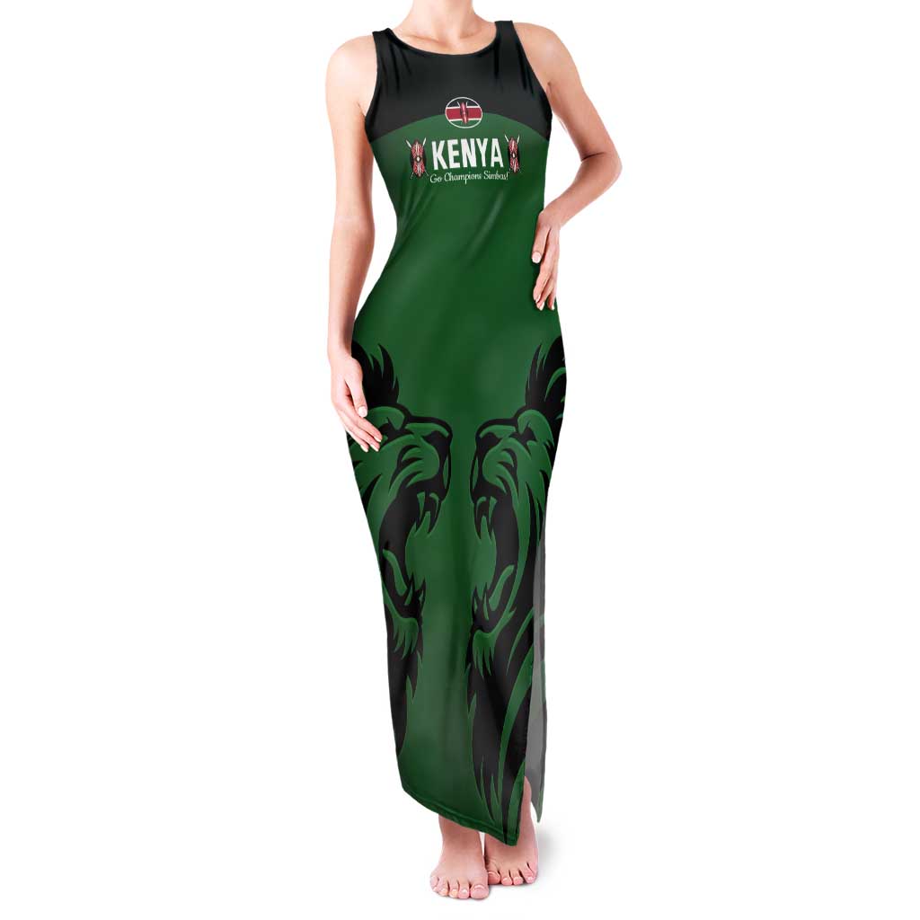 Custom Kenya Rugby Tank Maxi Dress 2024 Go Champions Simbas - Green - Wonder Print Shop