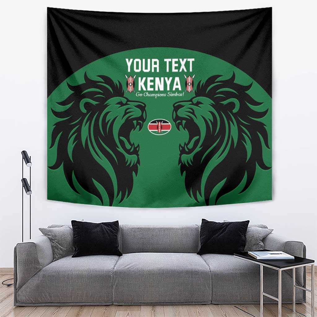 Custom Kenya Rugby Tapestry 2024 Go Champions Simbas - Green - Wonder Print Shop