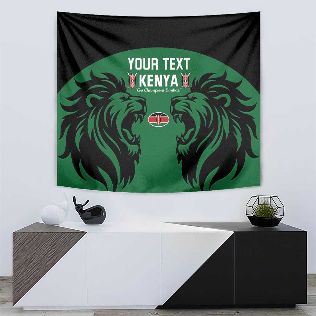 Custom Kenya Rugby Tapestry 2024 Go Champions Simbas - Green - Wonder Print Shop