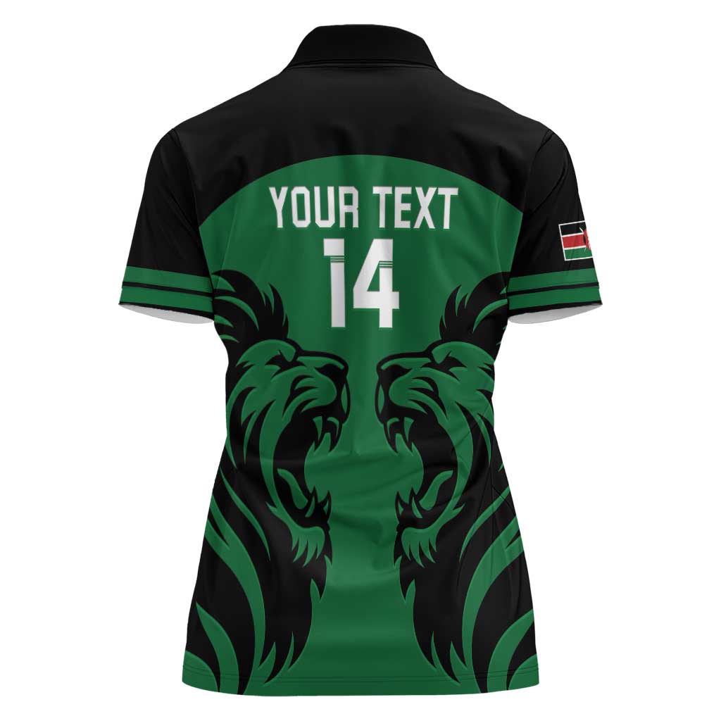 Custom Kenya Rugby Women Polo Shirt 2024 Go Champions Simbas - Green - Wonder Print Shop