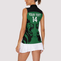 Custom Kenya Rugby Women Sleeveless Polo Shirt 2024 Go Champions Simbas - Green - Wonder Print Shop