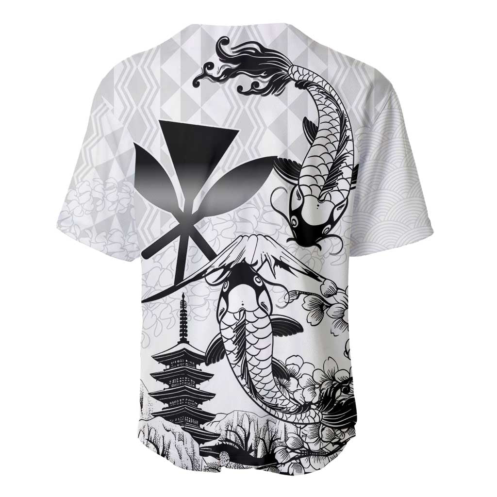 Japan And Hawaii Baseball Jersey Sakura Koi Fish Hawaiian Lei Kanaka - Wonder Print Shop