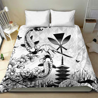 Japan And Hawaii Bedding Set Sakura Koi Fish Hawaiian Lei Kanaka - Wonder Print Shop