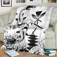 Japan And Hawaii Blanket Sakura Koi Fish Hawaiian Lei Kanaka - Wonder Print Shop
