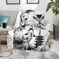 Japan And Hawaii Blanket Sakura Koi Fish Hawaiian Lei Kanaka - Wonder Print Shop