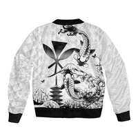 Japan And Hawaii Bomber Jacket Sakura Koi Fish Hawaiian Lei Kanaka - Wonder Print Shop