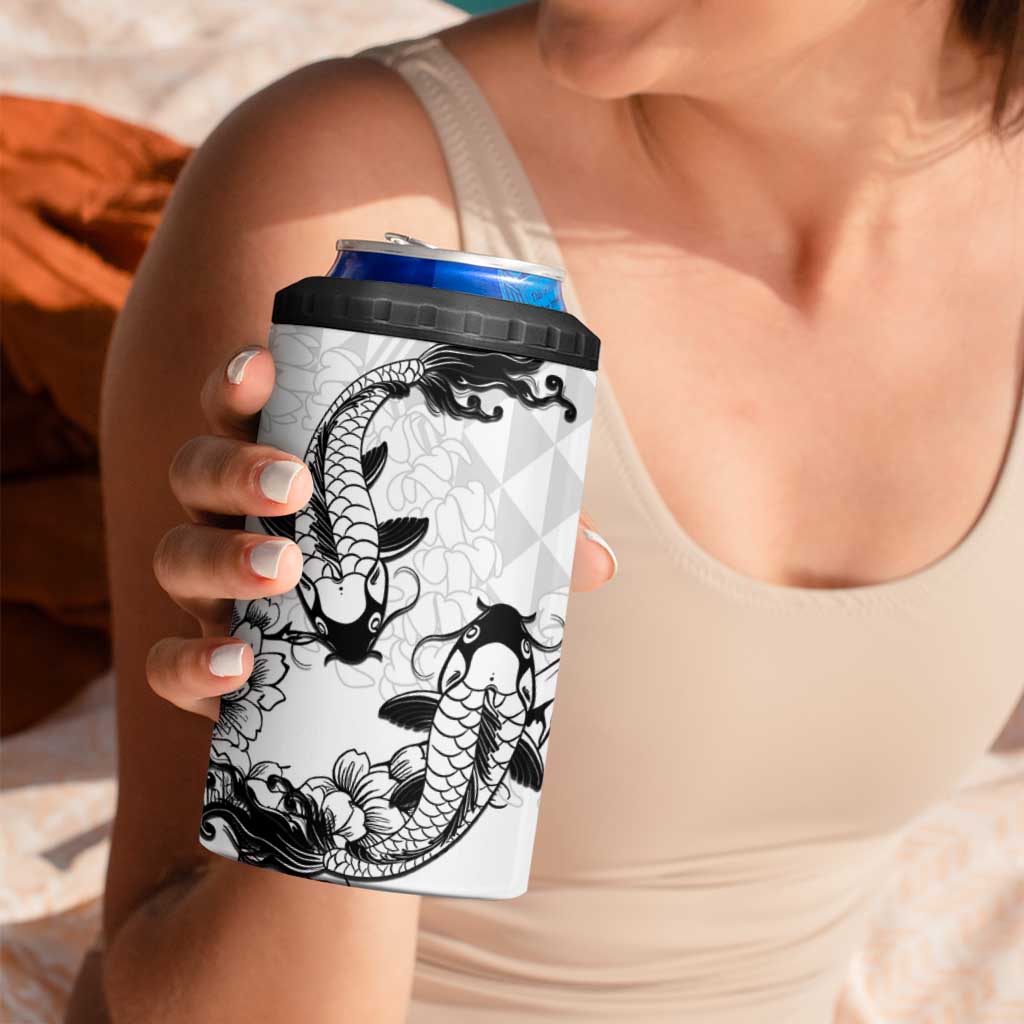 Japan And Hawaii 4 in 1 Can Cooler Tumbler Sakura Koi Fish Hawaiian Lei Kanaka - Wonder Print Shop