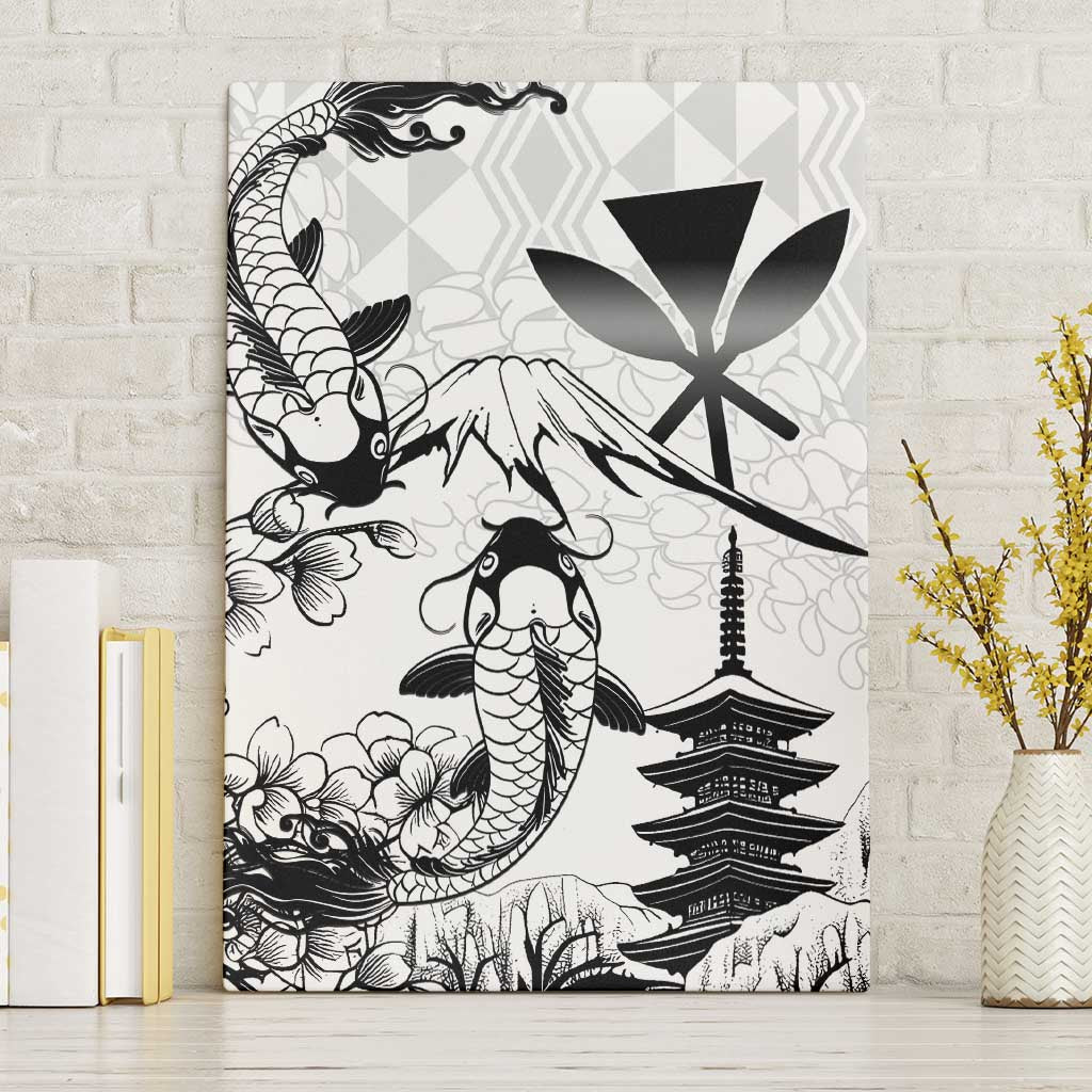 Japan And Hawaii Canvas Wall Art Sakura Koi Fish Hawaiian Lei Kanaka - Wonder Print Shop