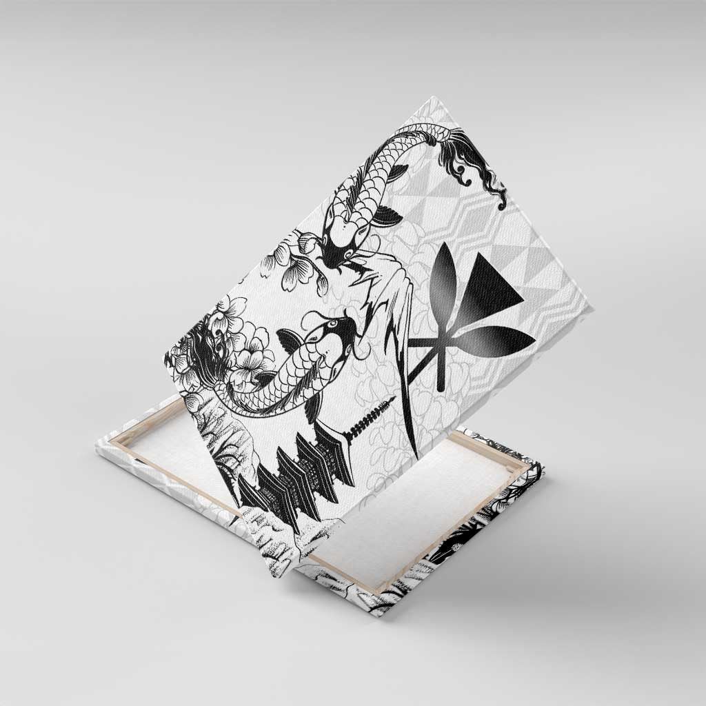 Japan And Hawaii Canvas Wall Art Sakura Koi Fish Hawaiian Lei Kanaka - Wonder Print Shop