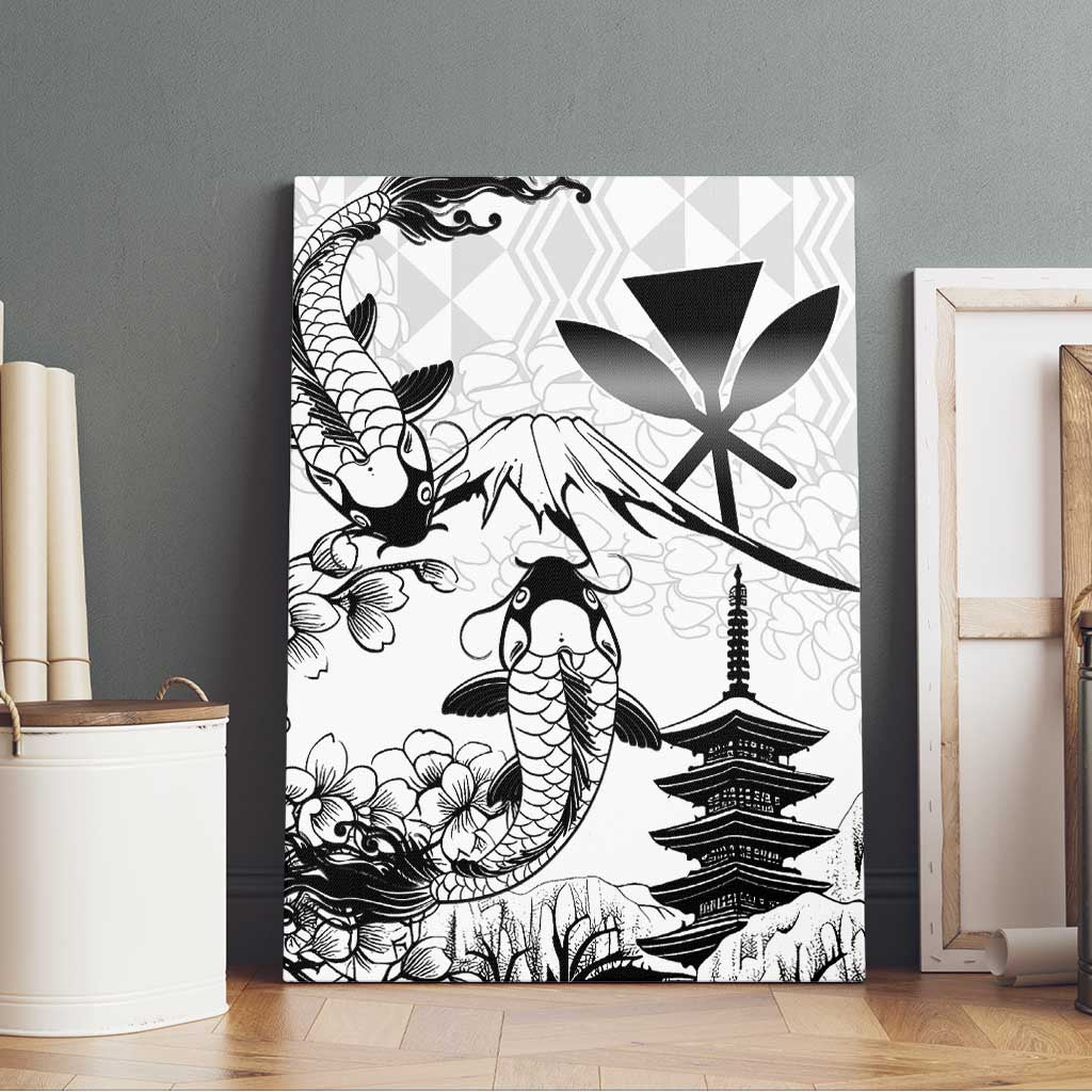 Japan And Hawaii Canvas Wall Art Sakura Koi Fish Hawaiian Lei Kanaka - Wonder Print Shop