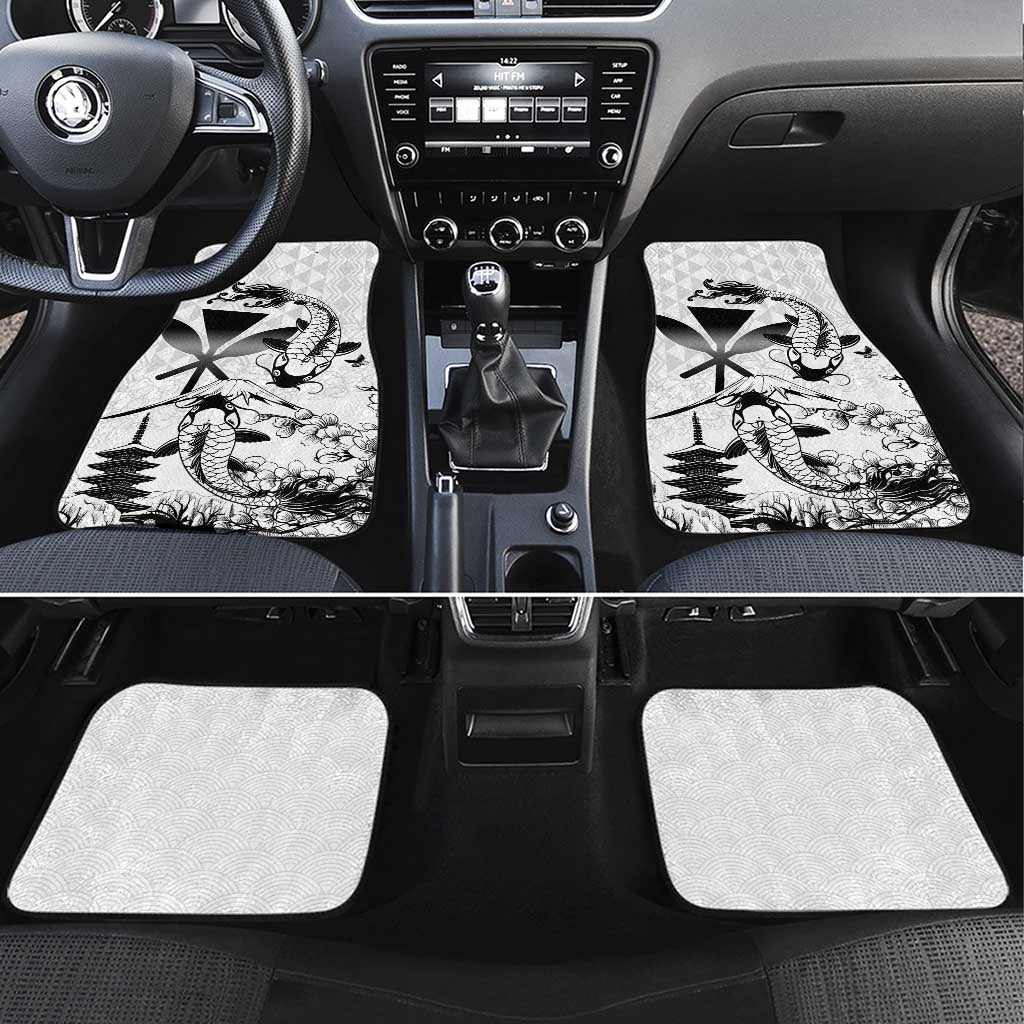 Japan And Hawaii Car Mats Sakura Koi Fish Hawaiian Lei Kanaka - Wonder Print Shop