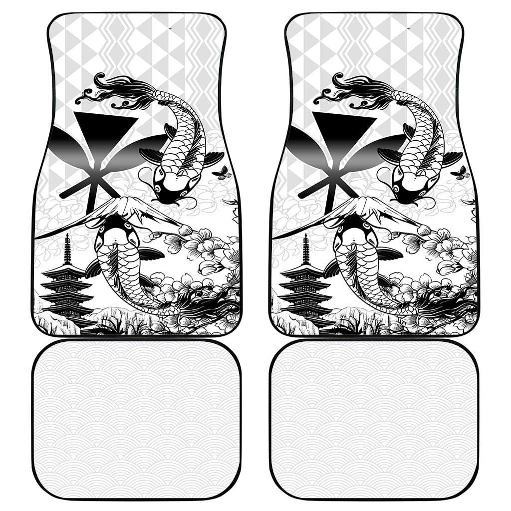 Japan And Hawaii Car Mats Sakura Koi Fish Hawaiian Lei Kanaka - Wonder Print Shop