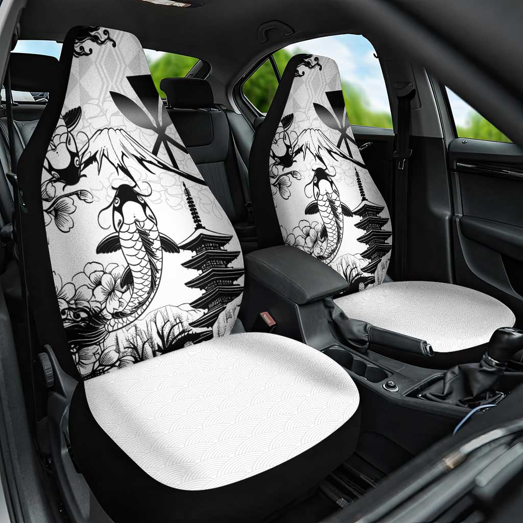 Japan And Hawaii Car Seat Cover Sakura Koi Fish Hawaiian Lei Kanaka - Wonder Print Shop