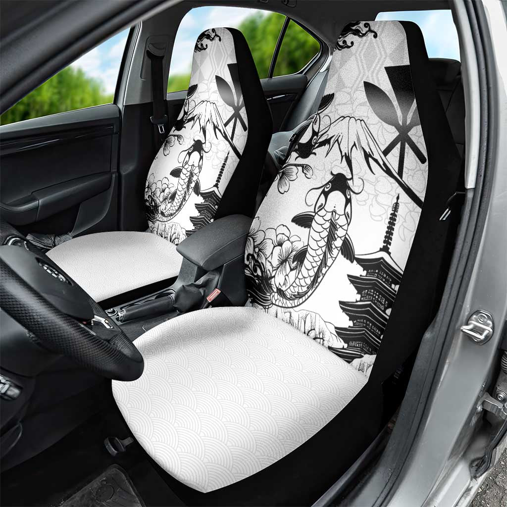 Japan And Hawaii Car Seat Cover Sakura Koi Fish Hawaiian Lei Kanaka - Wonder Print Shop