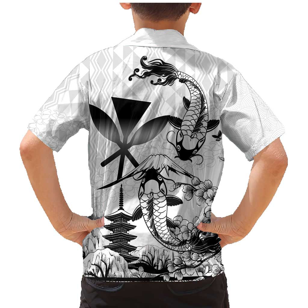 Japan And Hawaii Family Matching Mermaid Dress and Hawaiian Shirt Sakura Koi Fish Hawaiian Lei Kanaka - Wonder Print Shop