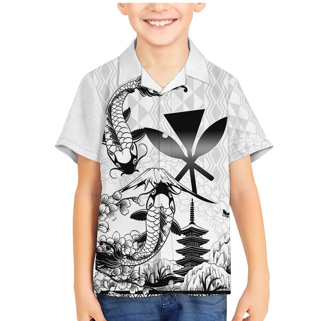 Japan And Hawaii Family Matching Mermaid Dress and Hawaiian Shirt Sakura Koi Fish Hawaiian Lei Kanaka - Wonder Print Shop