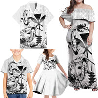 Japan And Hawaii Family Matching Off Shoulder Maxi Dress and Hawaiian Shirt Sakura Koi Fish Hawaiian Lei Kanaka - Wonder Print Shop