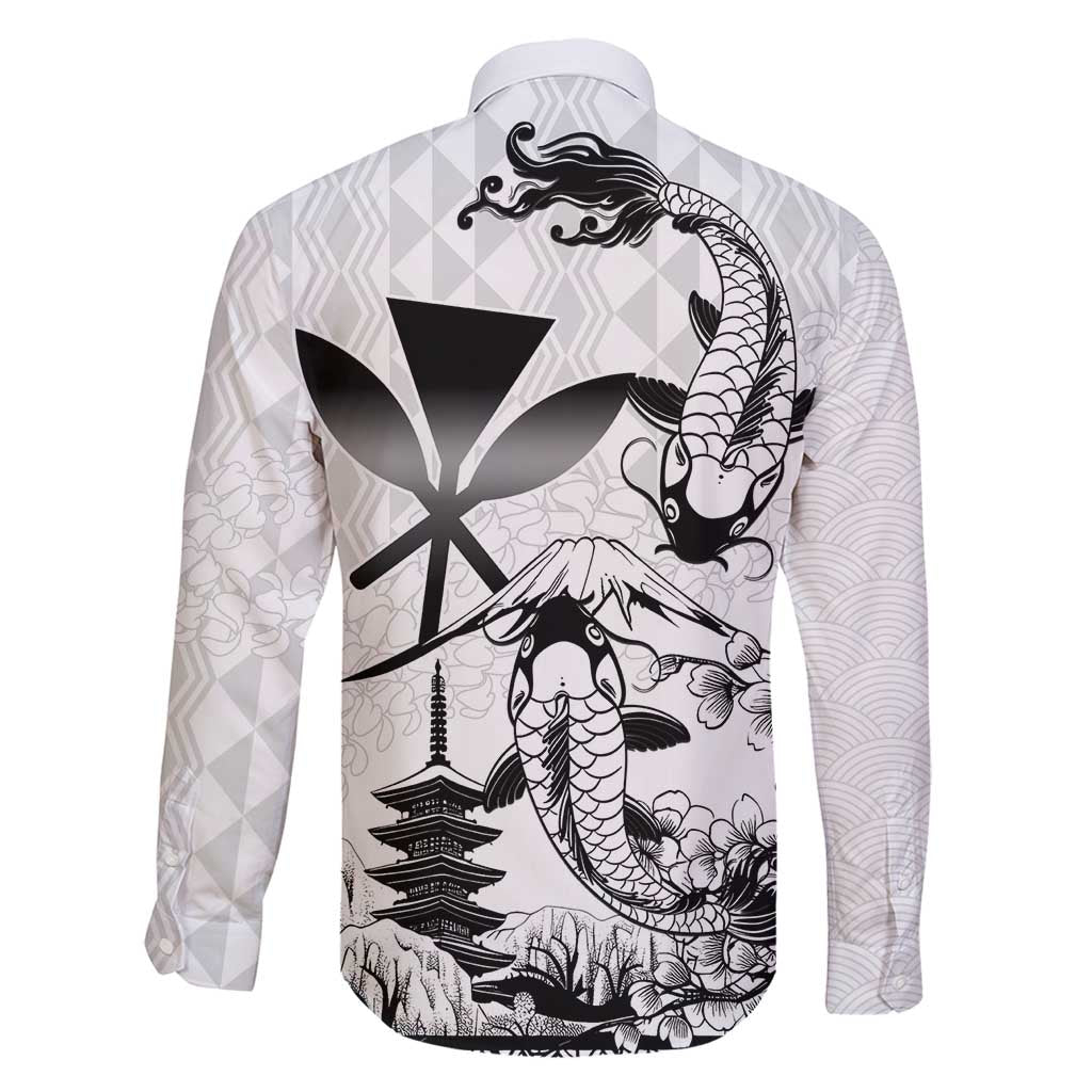 Japan And Hawaii Family Matching Off Shoulder Short Dress and Hawaiian Shirt Sakura Koi Fish Hawaiian Lei Kanaka - Wonder Print Shop